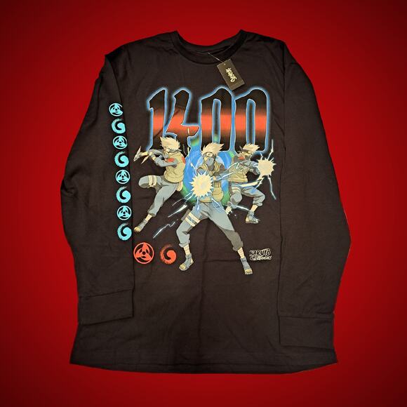 Naruto Shippuden Kakashi Hatake 1400 Long Sleeve T Shirt Size Large - Picture 1 of 4